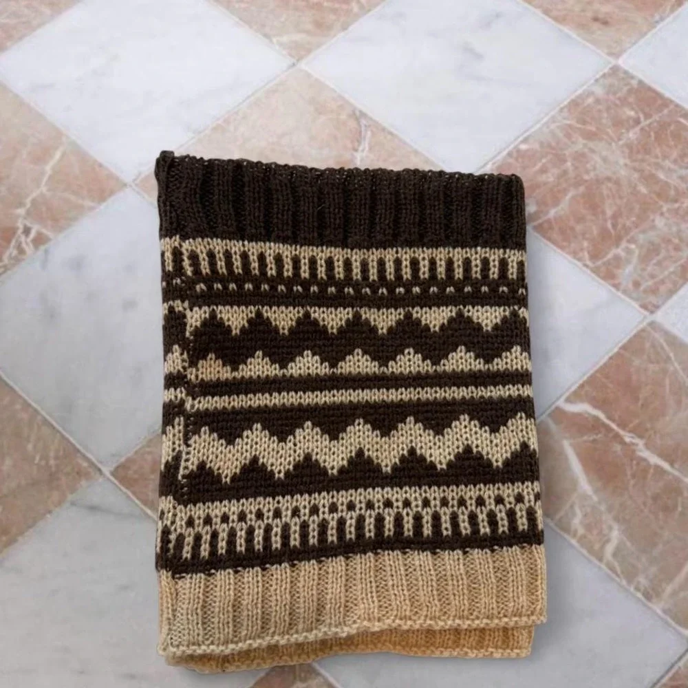 Brown and‎ tan boot cuffs
